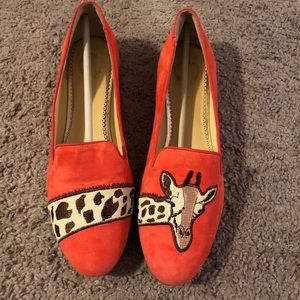 Coral Giraffe Smoking Slipper (Size 9)